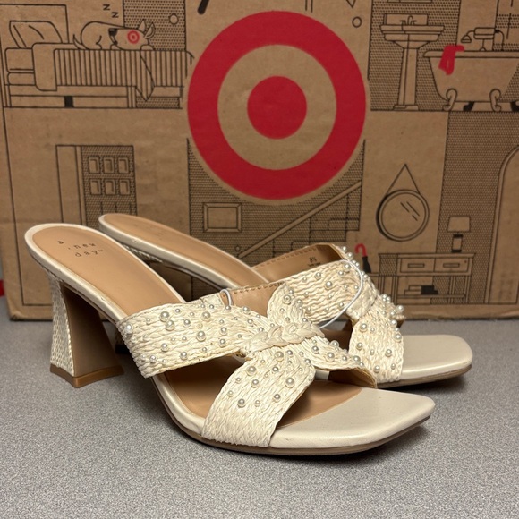 A New Day Shoes - A New Day Heels with Pearl Detailing NWT